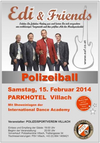 Polizeiball 15.2.2014 Parkhotel Villach mit 3 AllroundDancer Taxit Tänzer